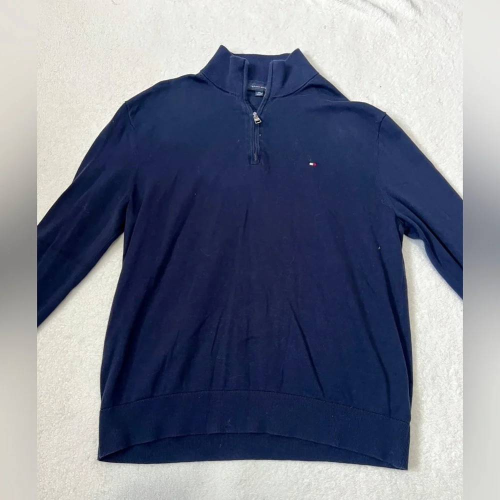 Tommy Hilfiger Men's Q-Zip Cotton Pullover - XXL